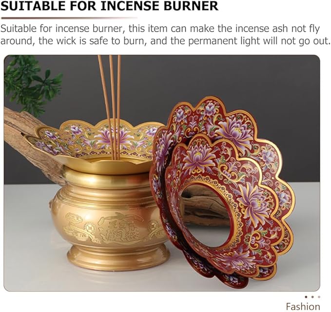 DECHOUS 3Pcs Buddha Incense Burner Bowl Covers Ash Holder Vintage Buddha Incense Bowl Ash Guard for Incense Burner Supplies Buddha Incense Bowl Ash