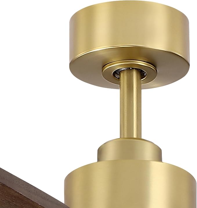 84 Inch Gold Brass Ceiling Fan No Light with Remote, Wood Ceiling Fan No Light, High CFM Quiet DC Motor, Rustic Farmhouse Large Ceiling Fan for High Ceiling, Commercial & Extra Large Spaces