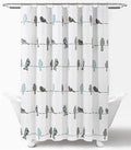 Lush Decor Rowley Birds Shower Curtain, 72” W x 72” L, Blue & Gray - Colorful Floral Bird Pattern - Whimsical & Playful Bird Shower Curtain - Farmhouse, Coastal, & Boho Bathroom Decor