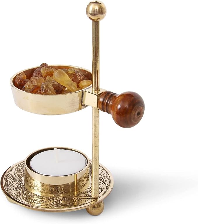 RSGM Brass Incense Resin Adjustable Burner Unleash the Aromatic Power, 5.5 Inch