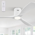 Fanbulous 52" Ceiling Fans with Lights and Remote Control,Modern Flush Mount Ceiling Fan with 3 LED Colors,Outdoor Low Profile Ceiling Fans with 6-Speeds Timer DC Motor for Bedroom Living Room Patio