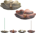 2-Pack Brass Incense Holders for Sticks Cones Tea Light Candle Incense Burner Holder with Ash Catcher Retro Incense Burner Tray for Home Cleansing Meditation