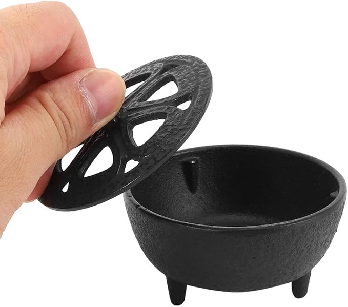 Cast Iron Incense Burner Holder, Lotus Shaped Aromatherapy Burner Incense Burners Towers Incense Burner Bowl Holder for Home Decoration Bathroom Bedroom Cone Incense or Wax Melts