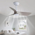 30 Inch Small Ceiling Fan No Light with Remote, White Gray Blades | 30 inch small ceiling fans without light. 6 speeds reversible DC motor timer for bedroom kitchen small room covered patio