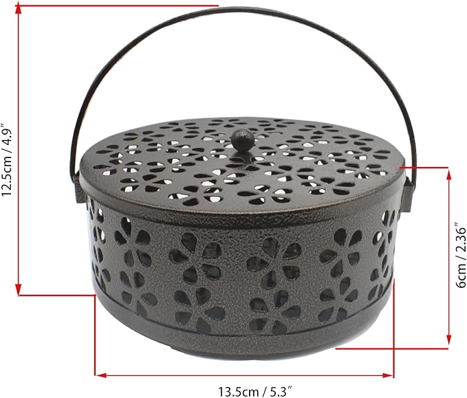 1pcs Mosquito Coil Holder Retro Incense Coils Holder Portable Incense Burner Holders with Handle for Home Camping Indoor Outdoor Patio