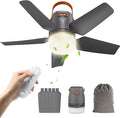 20" Portable Ceiling Fan with Light & Remote,20400mAh Battery Operated Outdoor Ceiling Gazebo Fan for Patios/Canopy/Cruise,Rechargeable Battery Powered Fan,Hangable Camping Light Fan,Camping Essential