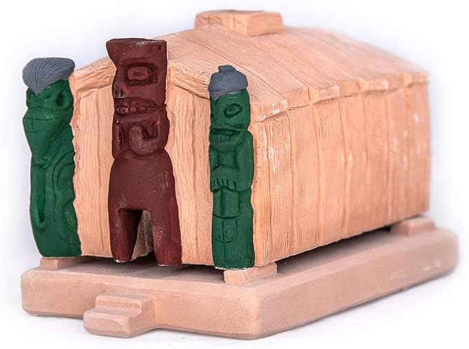 Incienso de Santa Fe - Ceremonial House Natural Wood Incense Burner, Includes 20 Piñon Incense Bricks - Made in The USA