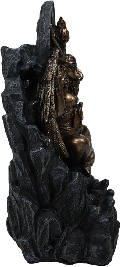 Ebros Sabbatic Goat of Mendes Samael Lilith Baphomet with Pentagram Sigil Backflow Cone Incense Smoke Burner Decorative Figurine 7.5" Tall LaVeyan Serpent Skulls Occultic Accent