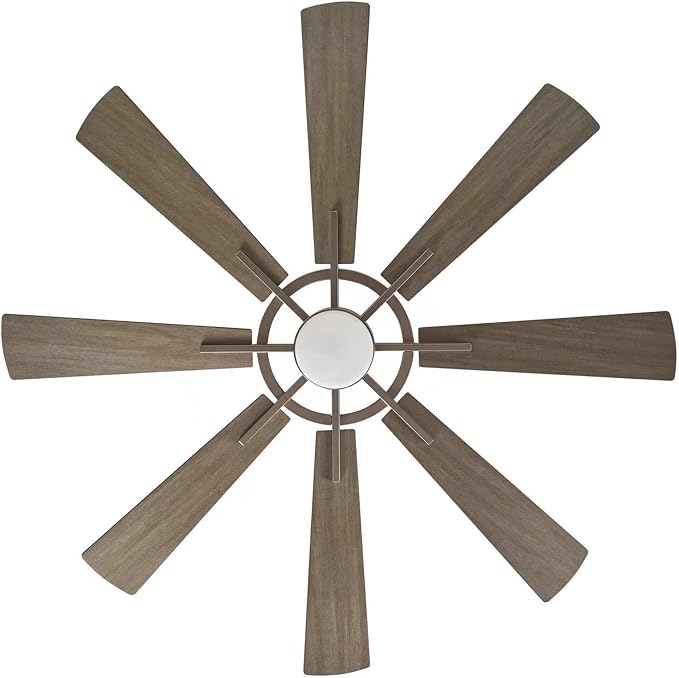 60 inch Large Ceiling Fans with Lights and Remote, Indoor/Outdoor Nickel Ceiling Fan, 8 Blades, Quiet DC Motor, Ceiling Fan 60 inch for Kitchen Living Room Garage, 3 CCT, 6 Speed, Timer