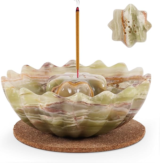 Radicaln Marble Incense Holder 5.5" Inches Green Handmade Incense Stick Holder for Palo Santo, Ideal Marbles Ashtray & Incense Holder Marble for Bedroom