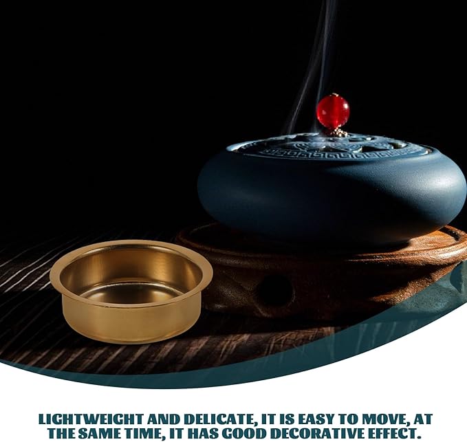 VOSAREA 6pcs Metal Incense Cone Burners Tea Light Tins Cups Tealight Holders Brass Incense Burner Plate Holder Empty Scented Candle Cup DIY Candle Holders for Party Wedding Table Decoration