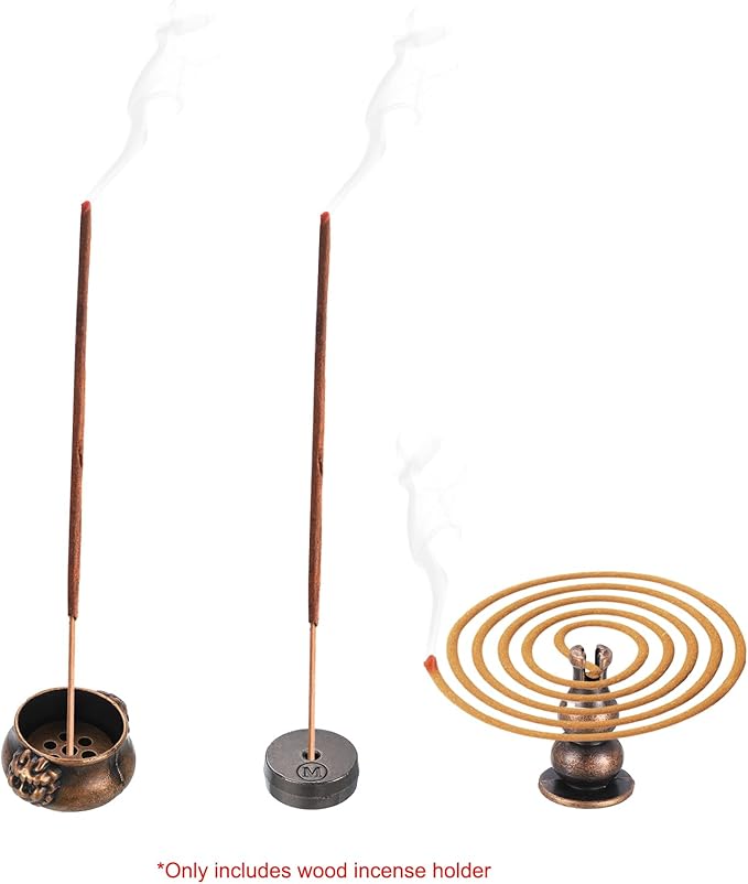 uxcell 3pcs Brass Incense Holders, 9 Hole Incense Stick Holders Incense Burner Kit for Stick Cone Incense, Incense Coil, Copper