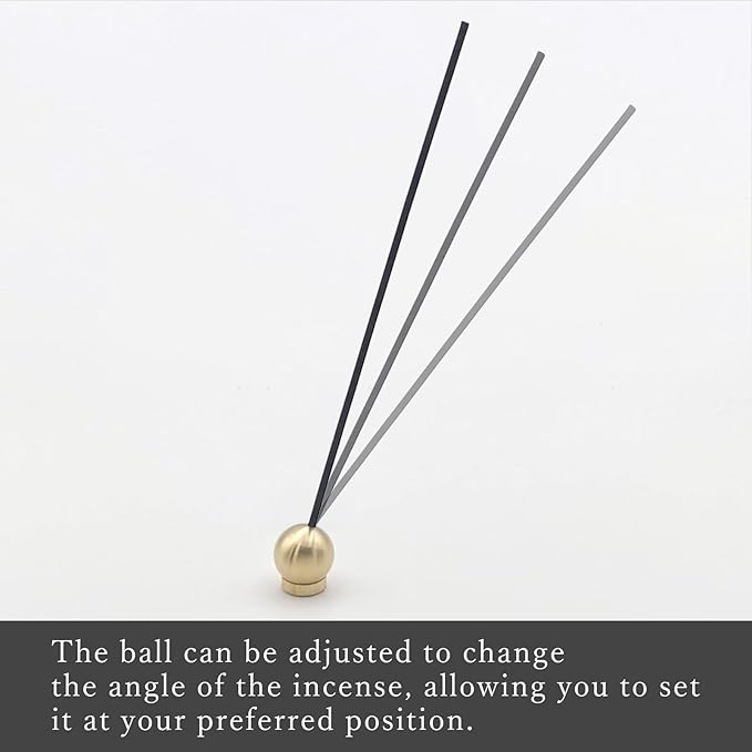 KOFUAN Brass Incense Holder Ball & Stand Set for Japanese Incense Minimalist Design Made in Japan Modern & Stylish Home Decor