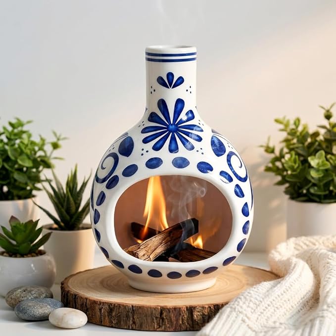 Ceramic Incense Holder Palo Santo Holder Handcrafted Dual-Use for Sage Sticks Cones Incense Burner for Yoga Meditation Aromatherapy Healing Home Decor Blue and White Porcelain (Style A)