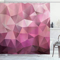 Ambesonne Abstract Shower Curtain, Triangle Style Entertainment Geometric Shapes Monochromic Illustration, Cloth Fabric Bathroom Decor Set with Hooks, 69" W x 84" L, Rose Dried Rose Pink