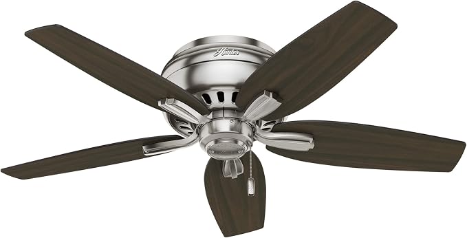 Hunter Newsome, Indoor, Ceiling Fan, Pull Chain, 42 inch, Brushed Nickel