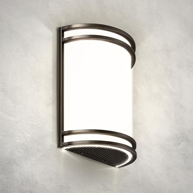 ASD Indoor LED Wall Sconce Lights - 10 Inch 15W Bronze Modern LED Wall Sconces Hardwired - ETL Dimmable 3000K 4000K 5000K Adjustable Sconce Light Fixture for Bedroom, Hallway