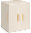 Dajasan Large Jewelry Box Organizer, Jewelry Storage Organizer with 3 Drawers, Huge Jewelry Box with Mirror for Women Girls, Double Door, Textured PU Leather, Gift Idea, Stylish (Beige + Gold)