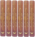 Hosley Set of 6 Wood Incense Holder Moon 10" Long. Ideal Gift for Wedding, Aromatherapy, Zen, Spa, Reiki, Meditation