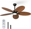Passky Ceiling Fans with Lights, 52 inch Tropical Ceiling Fan with Light and Remote Control, 3CCT, Dimmable, Reversible, Noiseless, Banana-leaf Shape Ceiling Fan for Bedroom, living room, Coverd Patio