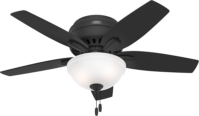 Hunter Newsome, Indoor, Ceiling Fan, with LED Light, 42 inch, Matte Black