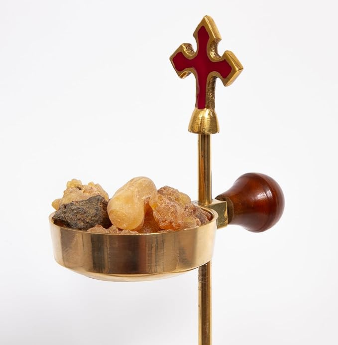 Christian Incense Burner, Cross Incense Holder - Tea Light Candle or Charcoal Resin Heated for Home Decor, Beautiful Adjustable Design for Worship and Spiritual Gifts, Offering a Calming Atmosphere.