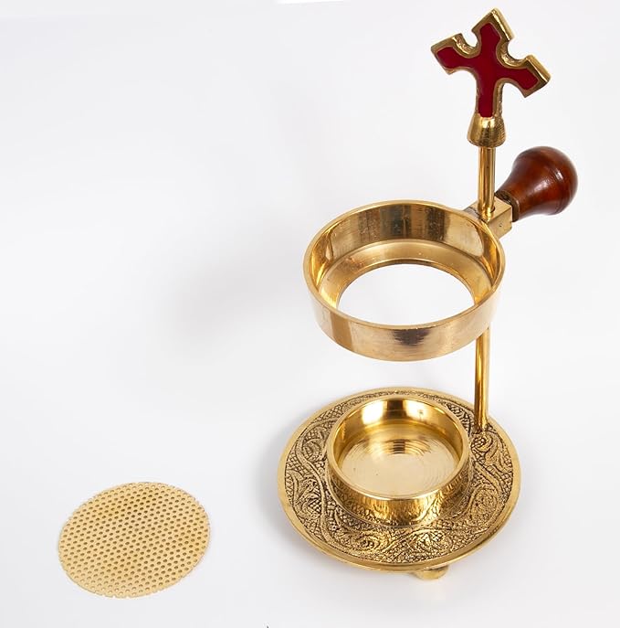 Christian Incense Burner, Cross Incense Holder - Tea Light Candle or Charcoal Resin Heated for Home Decor, Beautiful Adjustable Design for Worship and Spiritual Gifts, Offering a Calming Atmosphere.