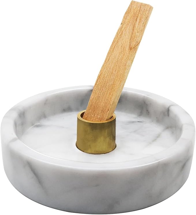 Handmade Natural Marble Incense Holder for Sticks and Cones-with 9 Holes, Multi-Functional Incense Burner Holder for Incense Sticks and Cones, Perfect Home Decor(Gray Marble, 4.7inch)