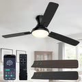 Ceiling Fan with Lights, 42” Ceiling Fan with Light and Remote/APP Control, 2700-6500K CCT Adjustable, Stepless Dimmable, Quiet Reversible Motor, Flush Mount LED Fans Light for Bedroom Living Room