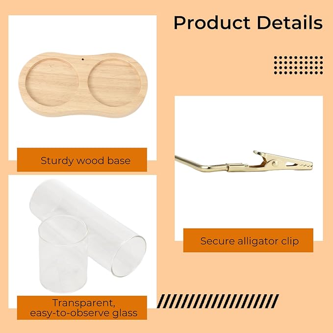 Upside Down Incense Stick Burner, Including Wood Base, Glass Ash Catcher Detachable Metal Incense Holder, Anti-Scald Design for Meditation, Yoga, Home & Office Decor