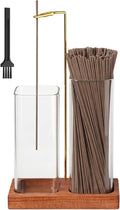 Hushee 2 in 1 Incense Burner Holder with Storage, Mess Free Incense Stick Holder with Removable Glass Ash Catcher, No Ash Flying for Yoga, Meditation, Spa & Home Decor ()