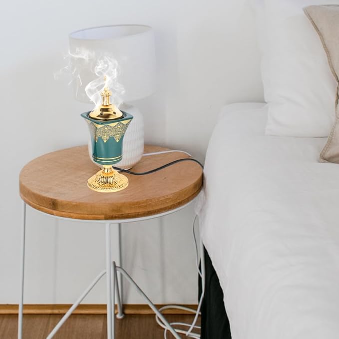 Ciieeo Electric Incense Burner Plug-in Desktop Censer with Metal Holder for Home Office Yoga and Spa Decor 7.67X2.95X2.95 Inch Us Plug