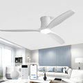 Sofucor 52" Smart Ceiling Fan, Solid Wood Ceiling Fan with Lights and Remote, Flush Mount Ceiling Fan Works with Alexa/Google/App, Dimmable 6-Speed Timing Reversible DC Motor for Bedroom Living Room