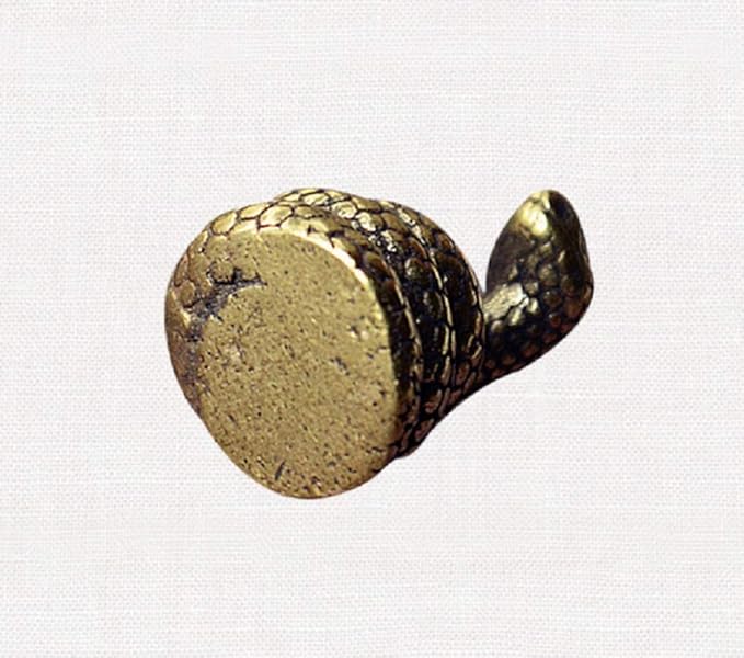 DMtse Brass Mini Antique Snake Statue Incense Holder Burner Ornaments Meditation Serene Statue Figurine Collectible Gift
