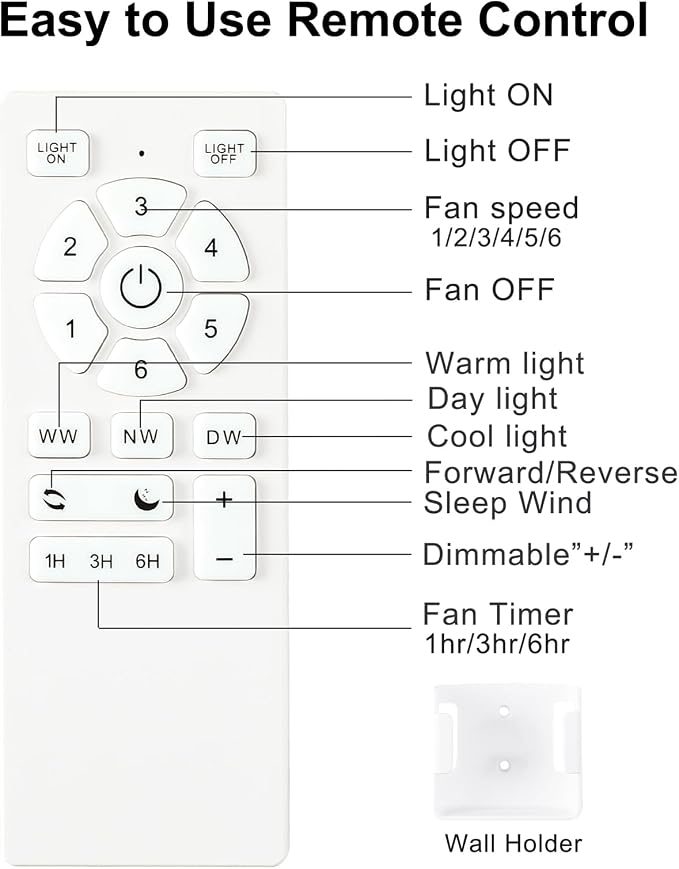 POCHFAN 60 Inch White Ceiling Fans with Lights and Remote, LED Low Profile Flush Mount Ceiling Fan for Bedroom, Living Room, Quiet DC Motor, Dimmable 6 Speeds