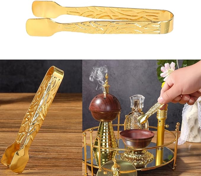 2 Pack Charcoal Briquettes Tongs Charcoal Tablets Locking Tongs Incense Charcoal Tong Charcoal Discs Holder for Picking up Charcoal Disk Lights Coal Tablet Incense Burner Incense Censer