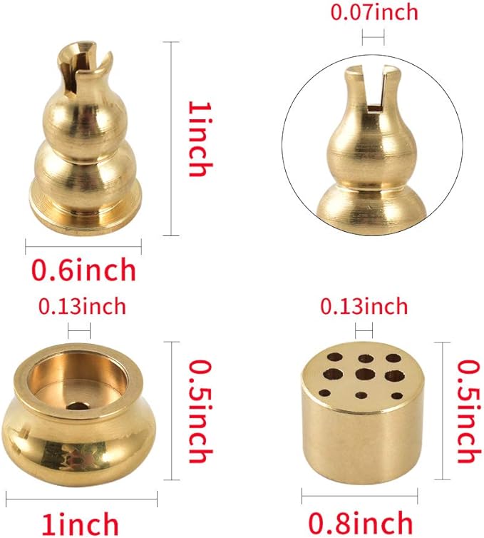 Incense Burner, Copper Incense Holder Cone Holder Gourd Incense Burner for Joss Stick, Tower Incense, Incense Coil (3 Styles)