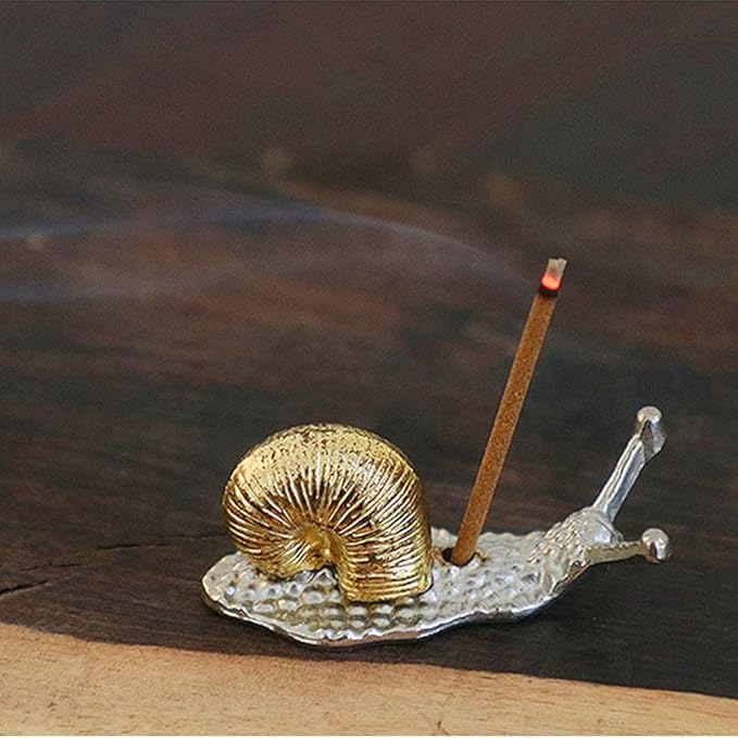 ZYAMY 2pcs Zinc Alloy Animal Incense Holder Snail Shape Incense Holder and Tortoise Shape Incense Holder Incense Clips for Stick Censer, Joss Stick, Tower Incense, Incense Coil