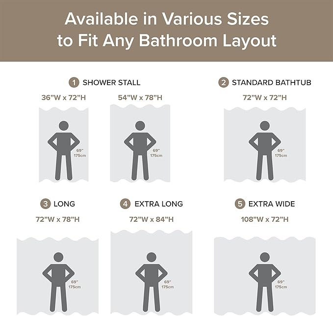 Madison Park Shower Curtain Spa Waffle Weave Wide Shower Curtain for Bathroom 3M Scotchgard Moisture Management, Spa Quality Modern Shower Curtains for Bathroom, Extra Wide 108"x72" Taupe Ombre