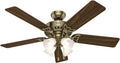 Hunter Studio Series, Indoor, Ceiling Fan, Quiet, 52 inch, Antique Brass