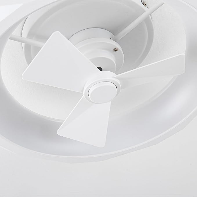Low Profile White Ceiling Fans with Lights and Remote - 20" Flush Mount Ceiling Fan Bedroom, 3000-6000K Dimmable Fandelier LED Fan Light, 6 Wind Speeds, Modern Ventilador de Techo