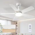 addlon Ceiling Fans with Lights, 42 inch White Ceiling fan with Light and Remote Control, Reversible, 3CCT, Dimmable, Noiseless, Small Ceiling Fan for Bedroom, Farmhouse, Indoor/Outdoor Use