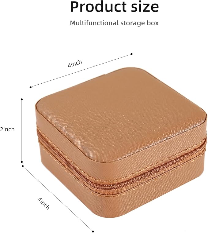 KElofoN Travel jewelry case Travel jewelry box Travel Jewelry Organizer Small Jewelry Organizer Box for Girls Women with Mirror (5-coffee)