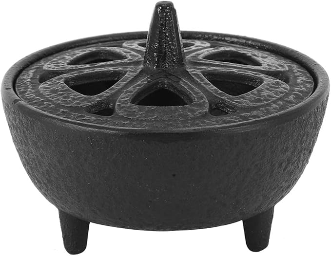 Cast Iron Incense Burner Holder, Lotus Shaped Aromatherapy Burner Incense Burners Towers Incense Burner Bowl Holder for Home Decoration Bathroom Bedroom Cone Incense or Wax Melts