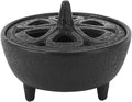 Vintage Tripod Incense Burner Holder with Lid, Cast Iron Incense Holder Metal Cauldron Censer Antique Cone Coil Incense Burner Holder for Incense Resins, Charcoal, Cones or Wax Melts