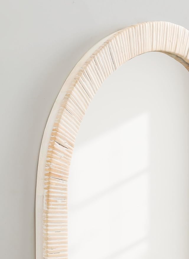 Kate and Laurel Rahfy Boho Arch Rattan Mirror