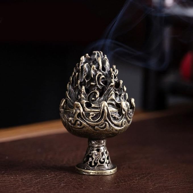 Bronze Mini Incense Burner Stove,Zen Boshan Incense Burner Home,Copper Mountain Statue,Vintage Incense Charcoal Stove for Home Decoration Room Tea House Incense and Incense Holders