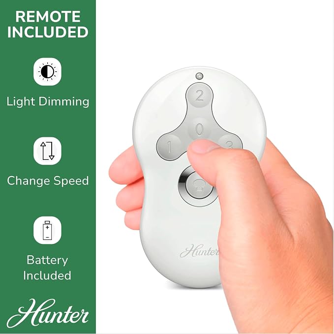 Hunter Dempsey, Outdoor or Indoor, Ceiling Fan, Quiet, 44 inch, Matte Black