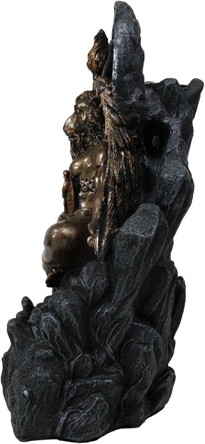 Ebros Sabbatic Goat of Mendes Samael Lilith Baphomet with Pentagram Sigil Backflow Cone Incense Smoke Burner Decorative Figurine 7.5" Tall LaVeyan Serpent Skulls Occultic Accent