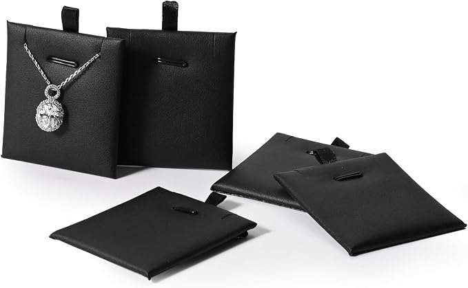 Oirlv 10 PCS Jewelry Cards PU leather Earring Necklace Card for Selling Jewelry Display Cards